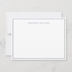 Tarjeta Pequeña Azul Marino Simple Elegante Formal Nombre Completo