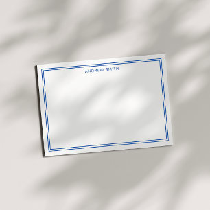 Tarjeta Pequeña Azul minimalista elegante de la Marina de Dos Fron
