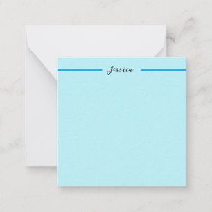 Tarjeta Pequeña Azul Moderno Elegante Plano Simple Nombre Profesio