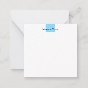Tarjeta Pequeña Azul Negro Blanco Sencillo Elegante Nombre Propio
