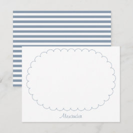 Tarjeta Pequeña Azul Polvoriento Nombre Personalizado Escritura Ra