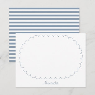 Tarjeta Pequeña Azul Polvoriento Nombre Personalizado Escritura Ra