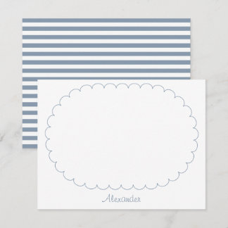 Tarjeta Pequeña Azul Polvoriento Nombre Personalizado Escritura Ra