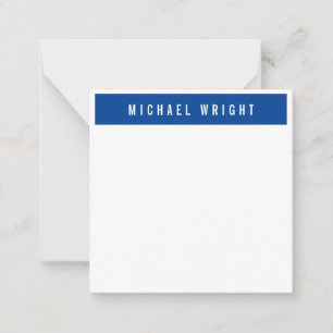 Tarjeta Pequeña Azul profundo blanco moderno llano simple Minimali