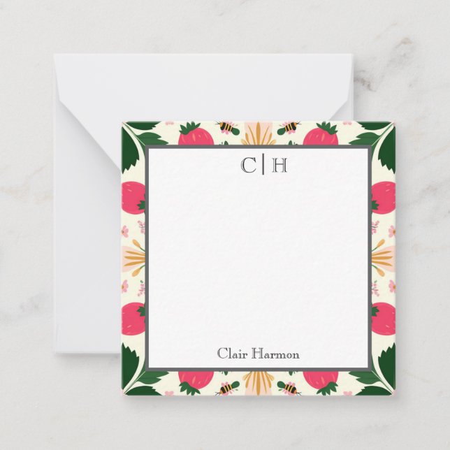 Tarjeta Pequeña Azul suave y Naranja Abstracto plano floral (Anverso)