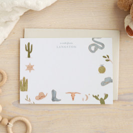 Tarjeta Pequeña Azul Vaquero Occidental para Niños