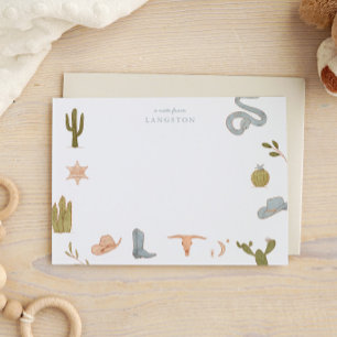 Tarjeta Pequeña Azul vaquero occidental para niños