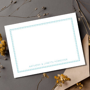 Tarjeta Pequeña Azul zafiro de doble borde clásico