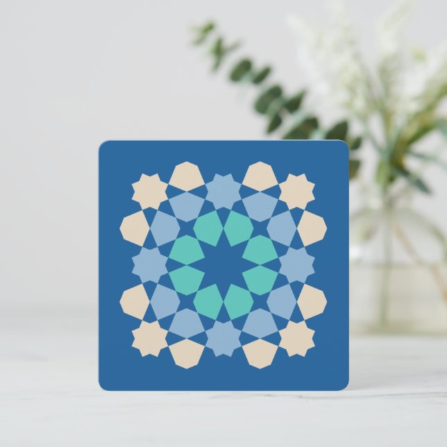 Tarjeta Pequeña Azulejo de Tranquilidad Turquesa (personalizable) (Anverso de pie)