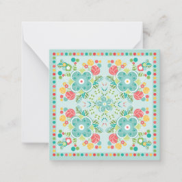 Tarjeta Pequeña Azulejo Floral de Fantasía-Prado de Verano 