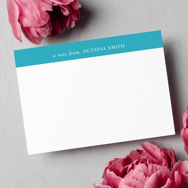 TARJETA PEQUEÑA AZURE BLUE PERSONALIZADO NOMBRE DE FAMILIA MONOGRA (Subido por el creador)