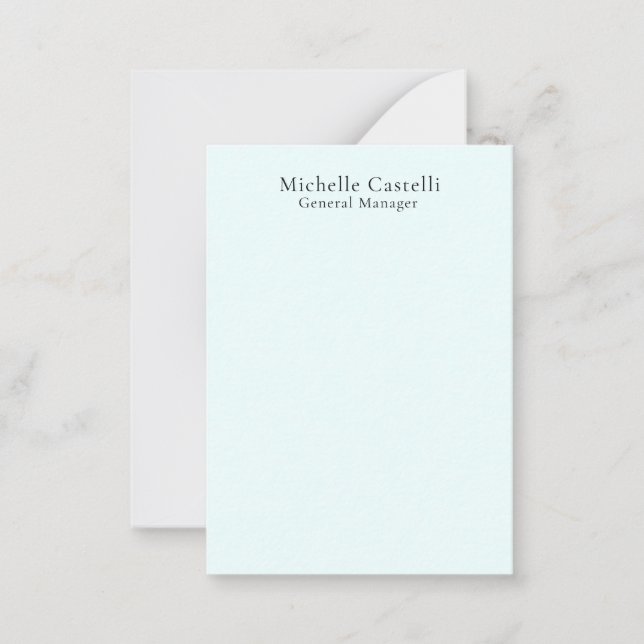 Tarjeta Pequeña Azure Blue Professional Unique Classical Simple (Anverso)
