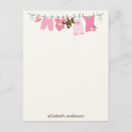 Tarjeta Pequeña Baby Clothesline Chica Baby Shower Gracias