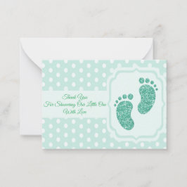 Tarjeta Pequeña Baby Foot Polka Dots Gracias Card