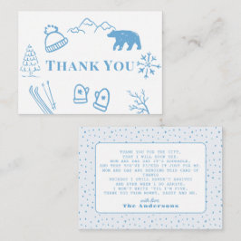 Tarjeta Pequeña Baby It's Cold Outside Blue Baby Shower Thank You
