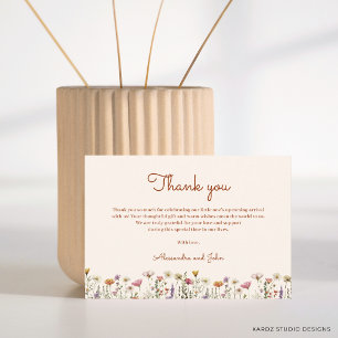Tarjeta Pequeña Baby Shower Boho de Flores Silvestres Neutrales en
