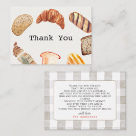 Tarjeta Pequeña Baby Shower Bun in the Oven Pastries Gracias