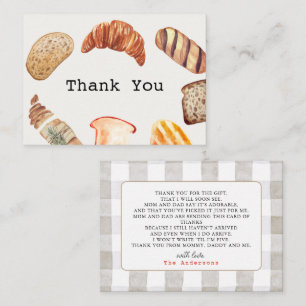 Tarjeta Pequeña Baby Shower Bun in the Oven Pastries Gracias