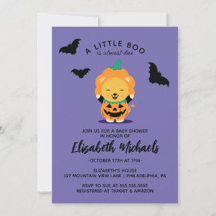 Tarjeta Pequeña BABY SHOWER   Calabaza de Halloween Cul Lil'