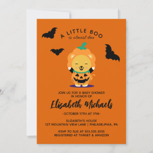 Tarjeta Pequeña BABY SHOWER Calabaza de Halloween Cul Lil'