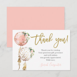 Tarjeta Pequeña Baby Shower Chica gracias