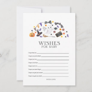 Tarjeta Pequeña Baby Shower de Halloween, deseos de bebé
