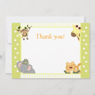 Tarjeta Pequeña Baby Shower de Jungle Safari