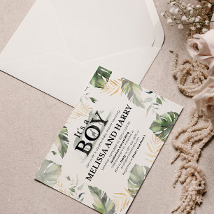 Tarjeta Pequeña Baby Shower de la pareja de jirafas del Safari de 