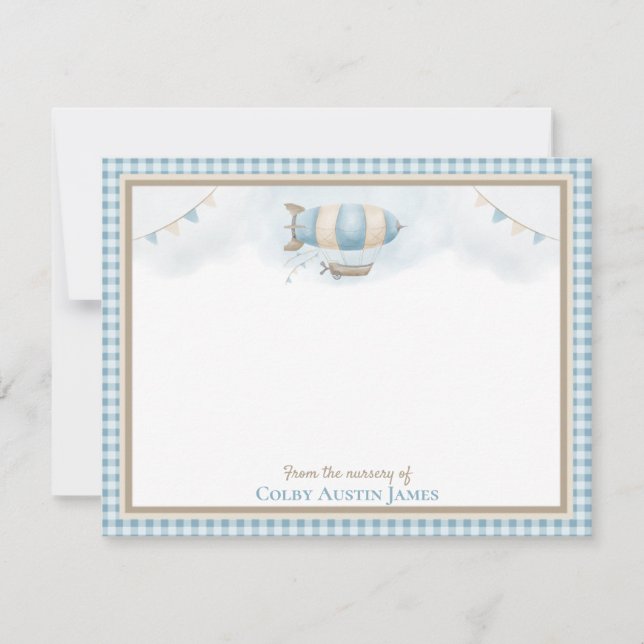 Tarjeta Pequeña Baby Shower Gracias a los Notecnológicos planos (Anverso)