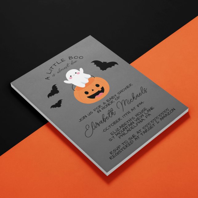 Tarjeta Pequeña BABY SHOWER | Halloween Lil' Boo Ghost (Subido por el creador)