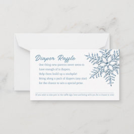 Tarjeta Pequeña Baby Shower Little Snowflake Diaper Raffle