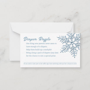 Tarjeta Pequeña Baby Shower Little Snowflake Diaper Raffle