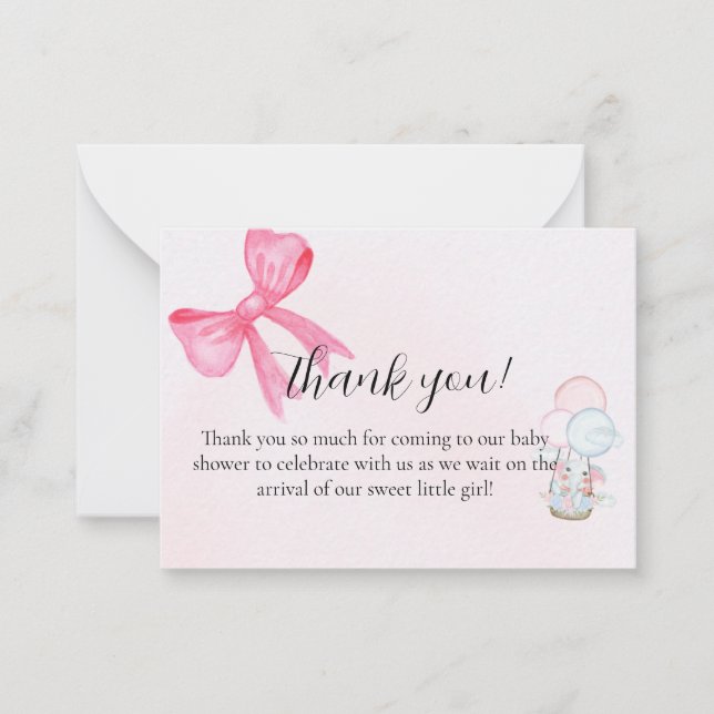 Tarjeta Pequeña Baby Shower Thank You Card Design (Anverso)