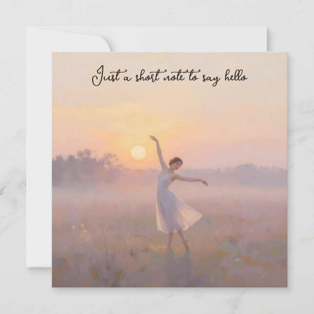 Tarjeta Pequeña Bailarín del amanecer para decir hola (Anverso)