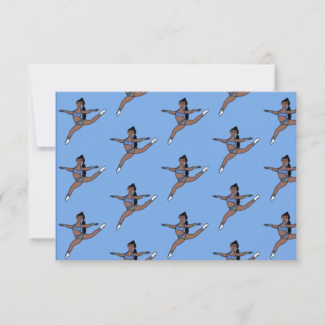 Tarjeta Pequeña Bailarina de plata azul Notecard A (Anverso)