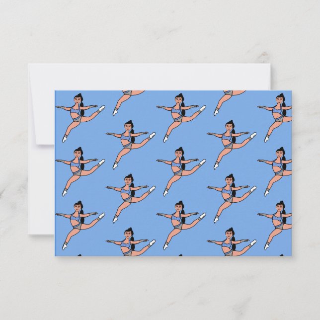 Tarjeta Pequeña Bailarina de plata azul Notecard B (Anverso)