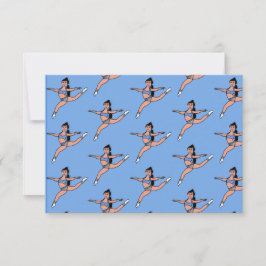 Tarjeta Pequeña Bailarina de plata azul Notecard B