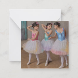 Tarjeta Pequeña Bailarinas en el estilo de Degas en tonos suaves