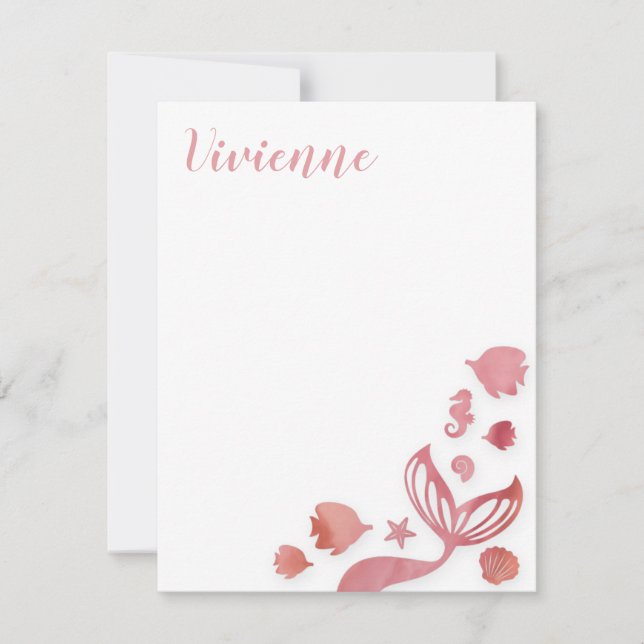 Tarjeta Pequeña Bajo la sirena marina (Anverso)