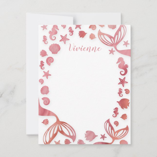 Tarjeta Pequeña Bajo la sirena marina (Anverso)