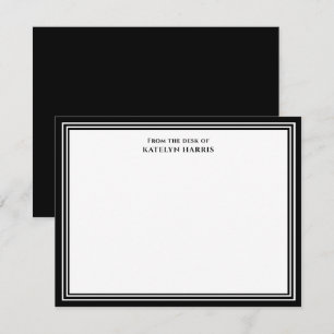 Tarjeta Pequeña Balck White Triple Borde De La Mesa De Flat