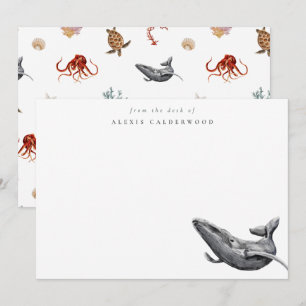 Tarjeta Pequeña Ballena acuática moderna personalizada