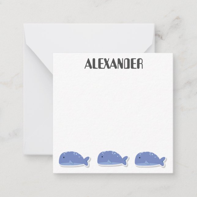 Tarjeta Pequeña Ballena personalizado Cuta personalizada (Anverso)