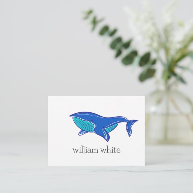 Tarjeta Pequeña Ballena pura personalizada (Anverso de pie)