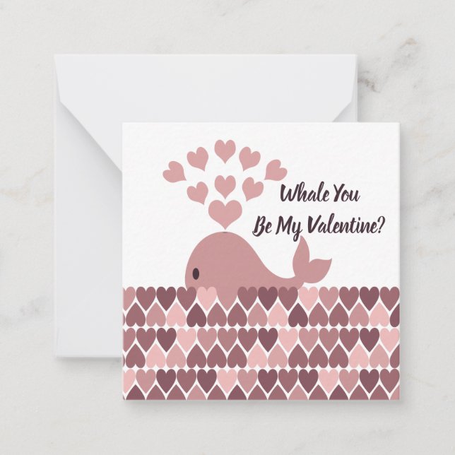 Tarjeta Pequeña Ballena que seas mi Valentín (Anverso)