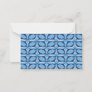 Tarjeta Pequeña Ballenas Azules Blancas Yin Yang Animal Marino Mar