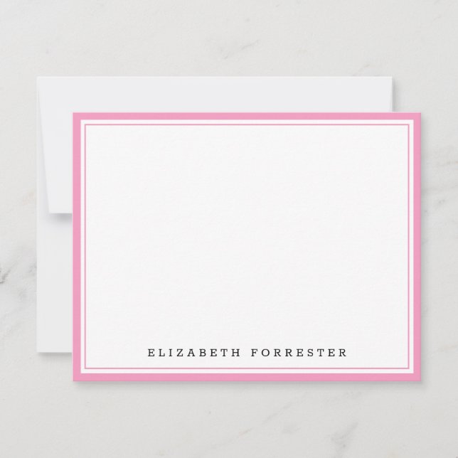 Tarjeta Pequeña Ballet Pink Classic Doble Frontera Correspondencia (Anverso)