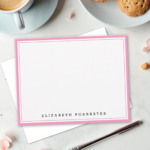 Tarjeta Pequeña Ballet Pink Classic Doble Frontera Correspondencia