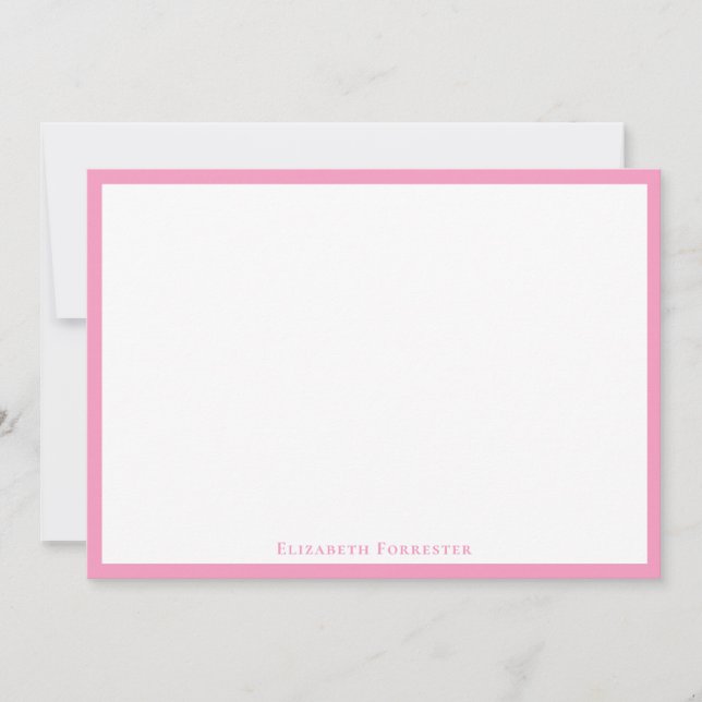 Tarjeta Pequeña Ballet Slipper Pink Modern Border Note (Anverso)