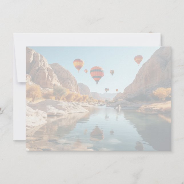 Tarjeta Pequeña Balloon Canyon Scene Flat Note Card (Anverso)
